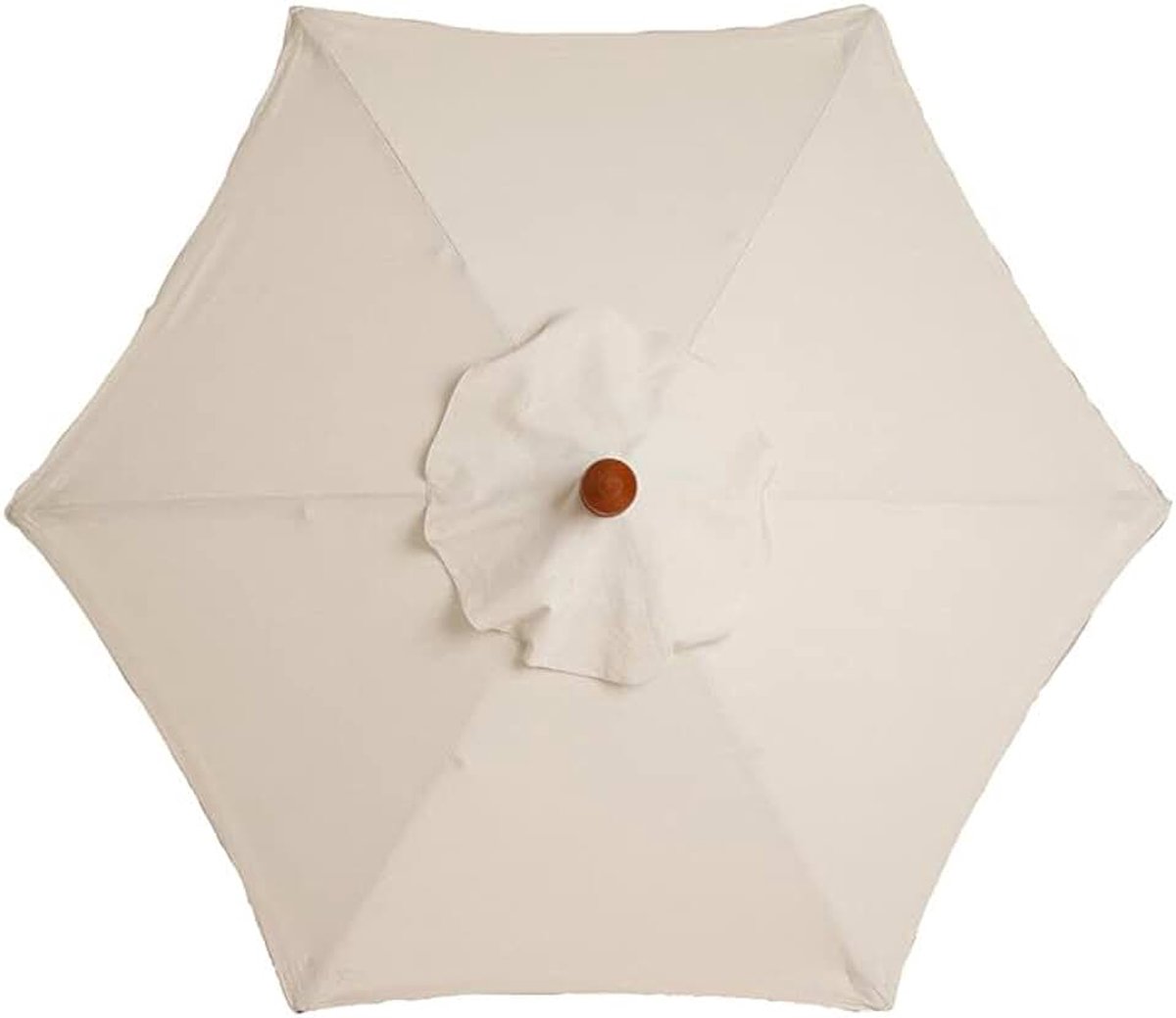 Reserveafdekking voor buiten, vervangende afdekking voor tuinparasol, buiten, tuinparasol, tuinparasol, tuinparasol, beige, 3 meter, 6 ribben