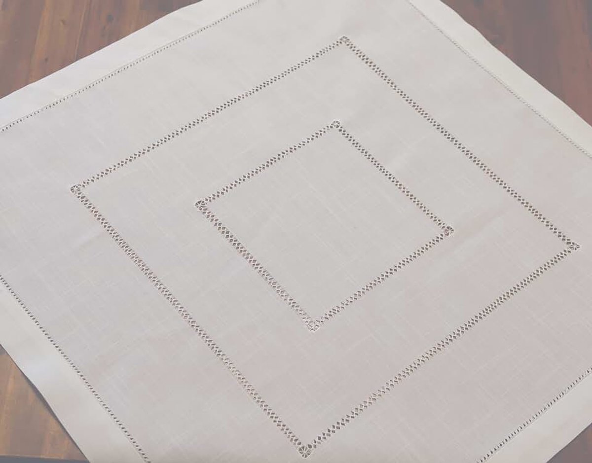Handgemaakt tafelkleed met zoom, 85 x 85 cm