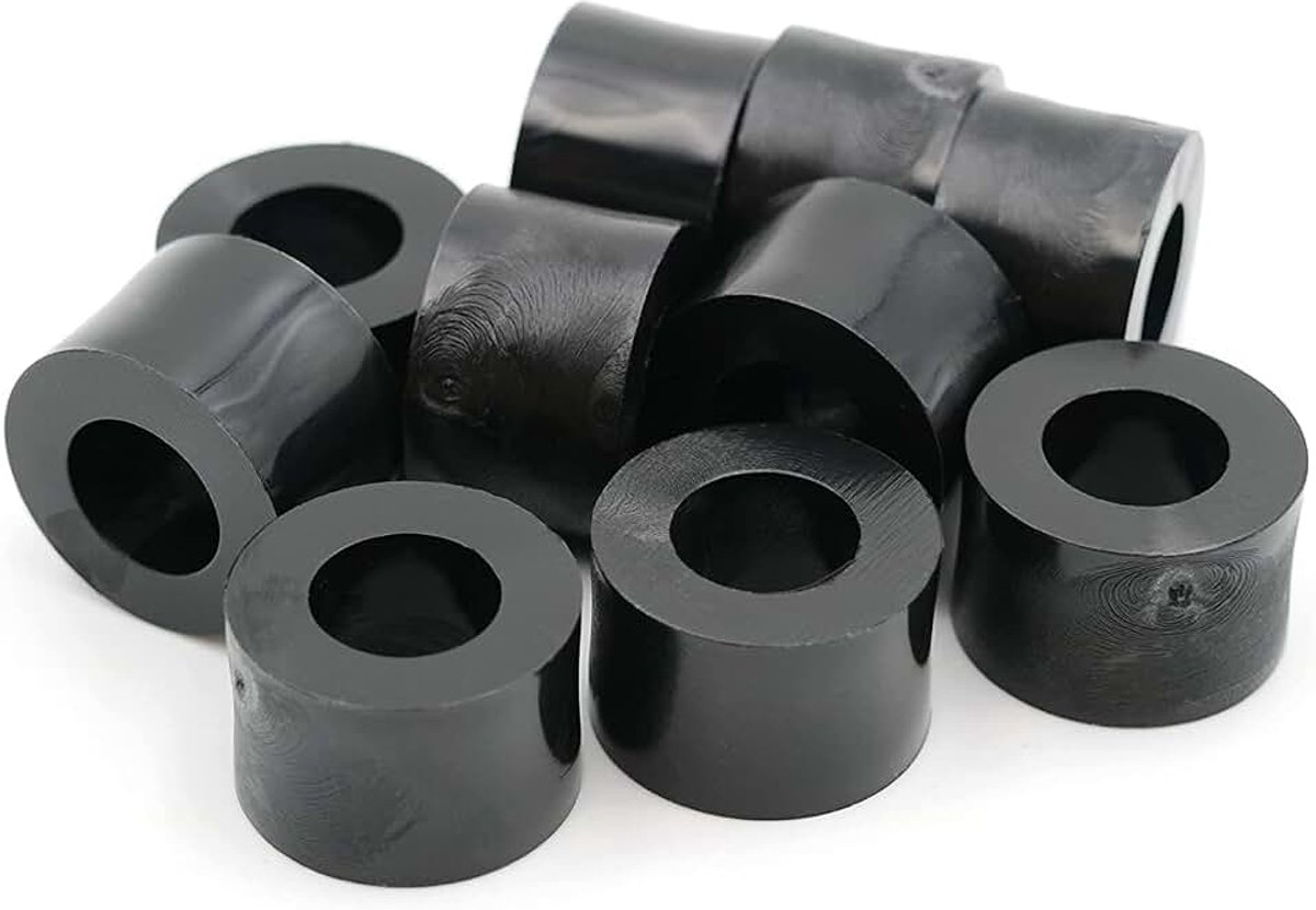 10 x afstandshulzen sluitringen L 19 mm x Ø 15/8,2 mm M8 rond HD-polyethyleen