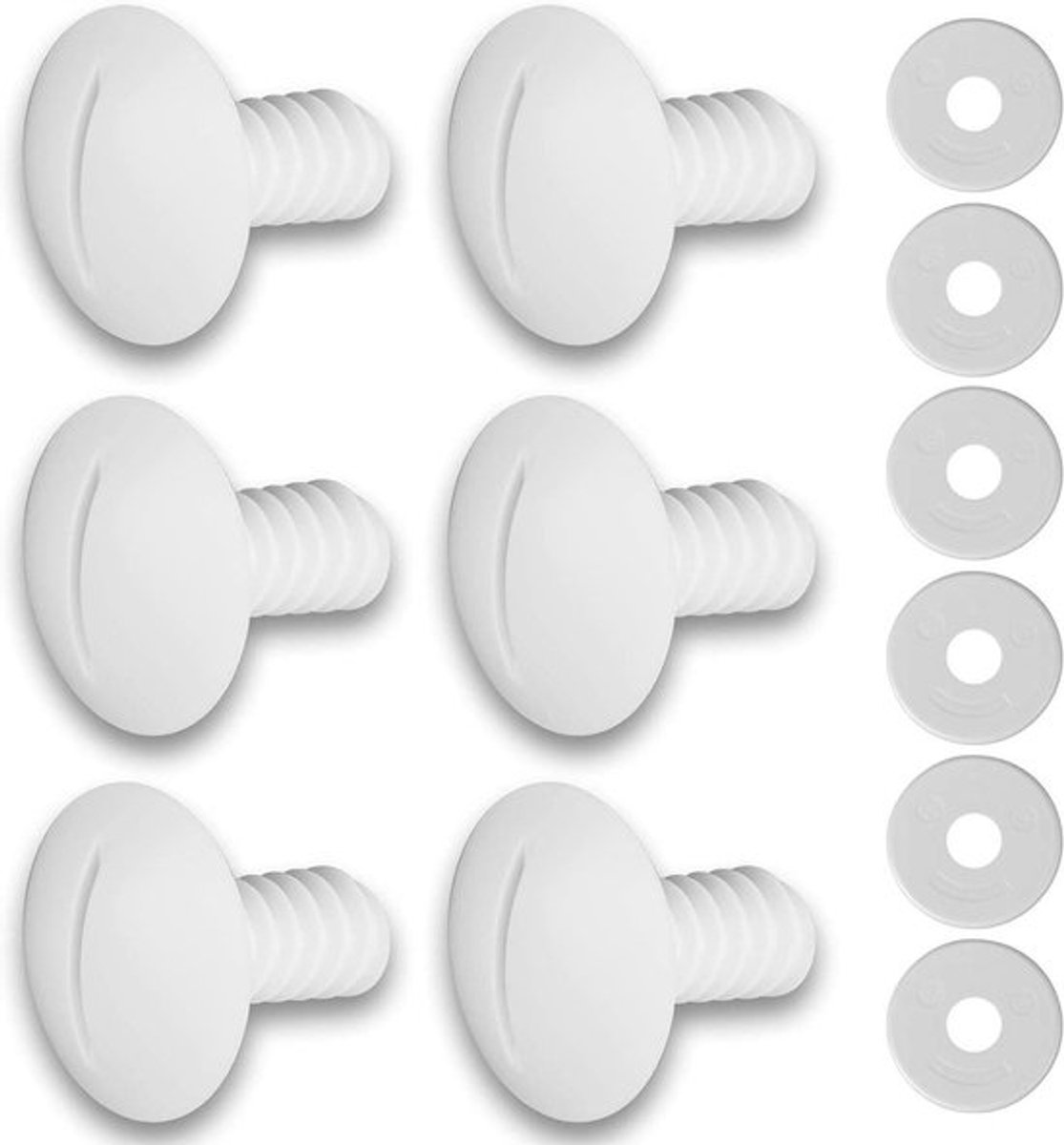 - Plastic Wiel Schroeven - Pool Cleaner Vervangende Onderdelen - Wit - Onderhoud - Geschikt voor Polaris Pool Cleaner 180/280, Inclusief 6 stks Wasmachines C55 C-55