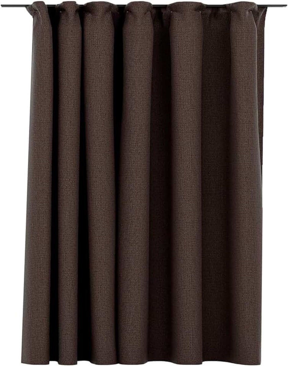 Verduisteringsgordijnen met haken in linnenlook, ondoorzichtige gordijnen voor binnen, verduisteringsgordijnen voor slaapkamer, raamgordijnen, verduisteringsgordijn met ogen, stoffen gordijn 290 x 245 cm