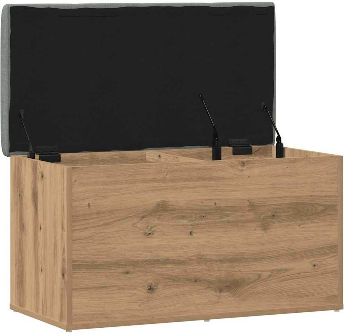 vidaXL Opbergbank - Artisan - Eikenhout - 82x42x45 - cm - Bewerkt - Hout Ambachtelijk eikenhout