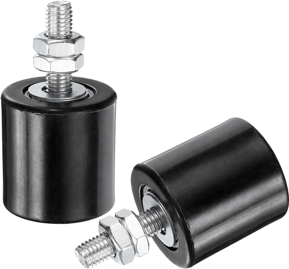 2 stuks schuifpoort geleiderollen 1,7" nylon rollen poort ondersteuningsbevestiging universeel gesloten kogellager rolpoort geleider voor schuifdeur zwart