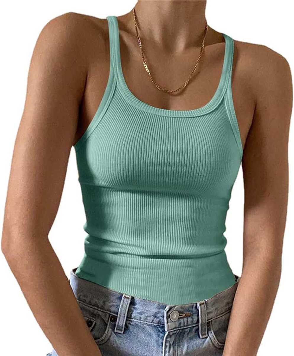 Top dames sexy mouwloos onderhemd geribbelde tank top basic effen camisole zomer bovenstuk