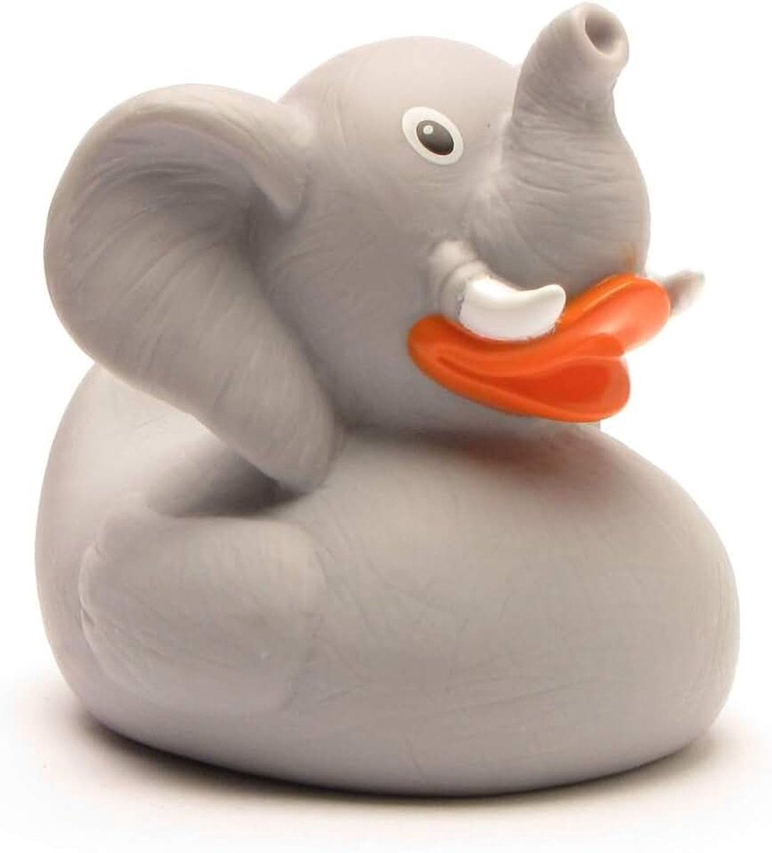 Piepende eend I badeend I Duckshop - L: 8,5 cm I incl. badeend sleutelhanger in set