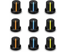 Aangepaste Audio Sampler D Type Potentiometer Controle Knoppen Compatibel met Akai MPC Sample, 15,5 x 15 mm Plastic Audio Volume Knoppen met Drie Kleurmarkeringen voor een Gepersonaliseerde