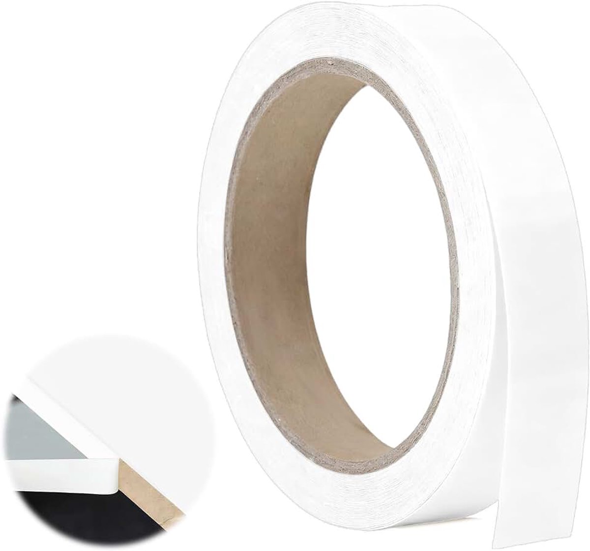 20mm x 10m Witte werkbladrand | Voorgelijmd Melamine Kantband voor Keukenkasten, Meubels & Bureauherstel | DIY fineerbande zonder strijkijzer, eenvoudige toepassing