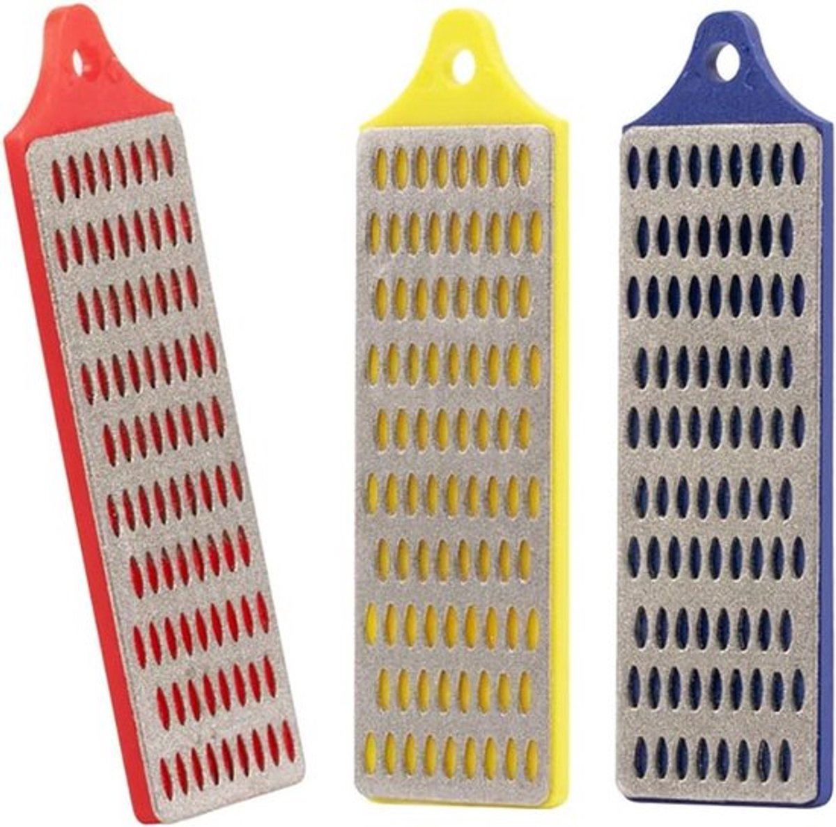 - Slijpset met 3 Diamantstenen - Keukengereedschap - Mini formaat - Keuken Accessoires - Geschikt voor Messen - Zwart 3 stuks Diamant Slijpen Steen Kit, Mini Keuken Accessoires.