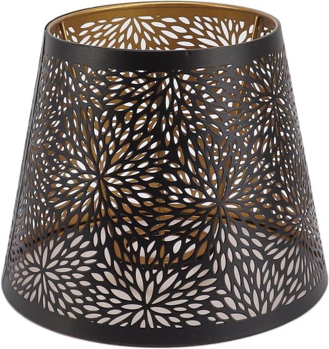 - Metalen Lampenkap - Decoratief - Goudpatroon - IJzer - Uitgehold - Geschikt voor Tafelmuurplafondlamp - Modern - Eenvoudige Installatie - Zwart