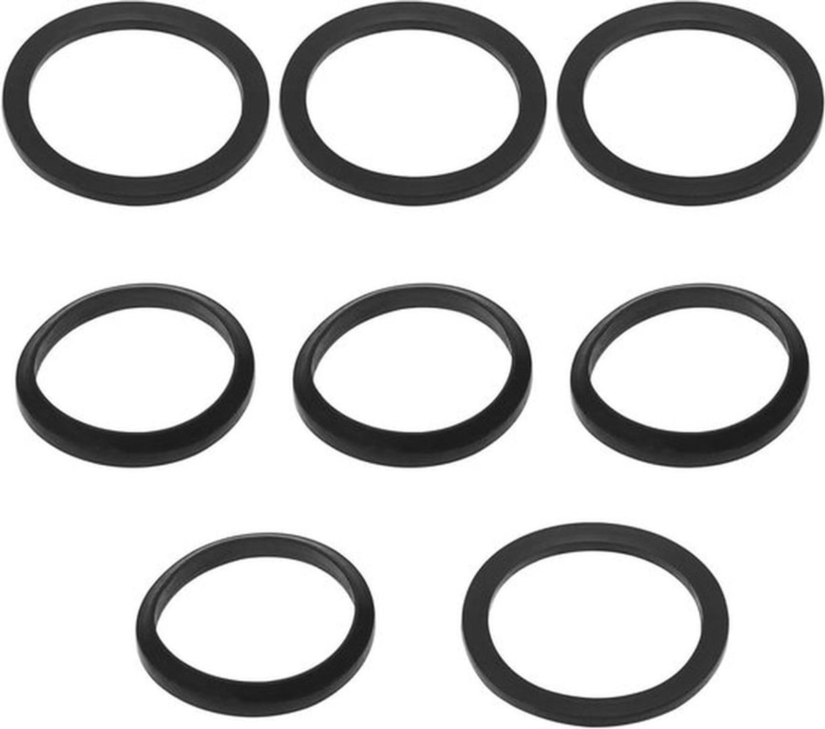 Rubberen afdichting - Afdichtingen - Geschikt voor 1/4 inch - Afvoerpijp - Wastafel - Wig afdichtingen - Zwart 38x31x2,5mm & 36x32x4,5 mm