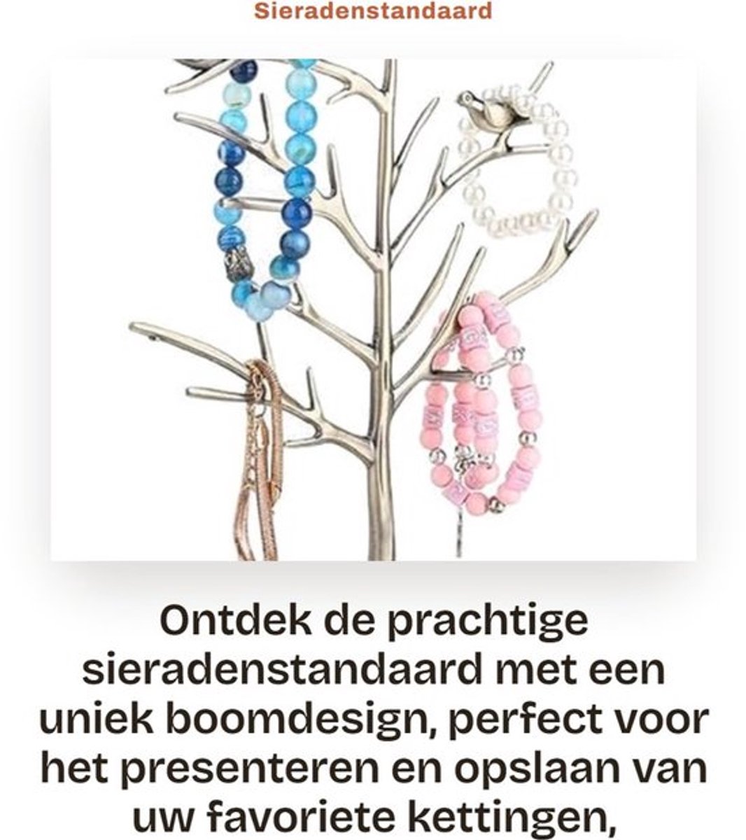 Sieradenstandaard Exquisite Design - Sieradenhouder voor Kettingen - Armband Houder - Ringenhouder - Sieraden Organizer - Antiek Brons, Duurzaam Materiaal