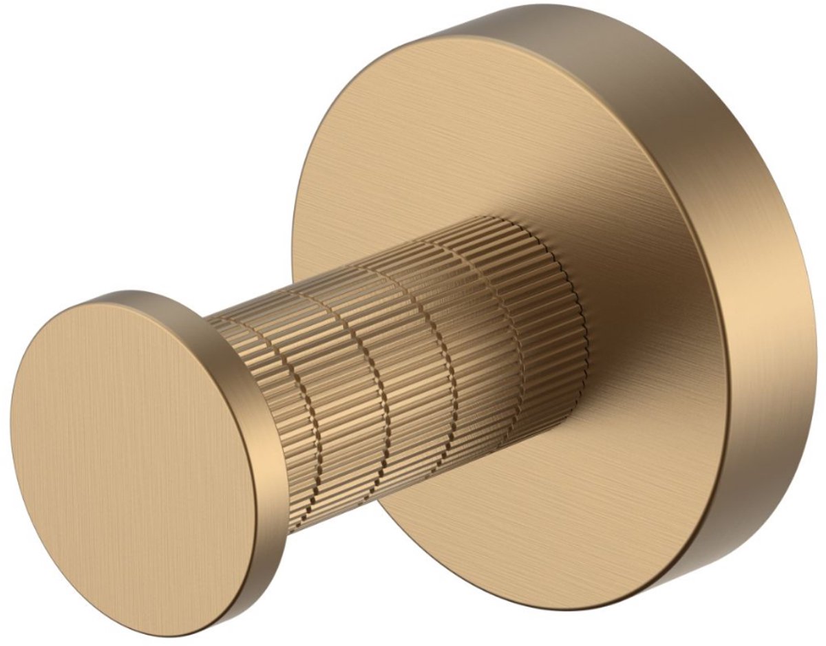 Aloni Stria haak – bruin brons (PVD) – met ribbelstructuur
