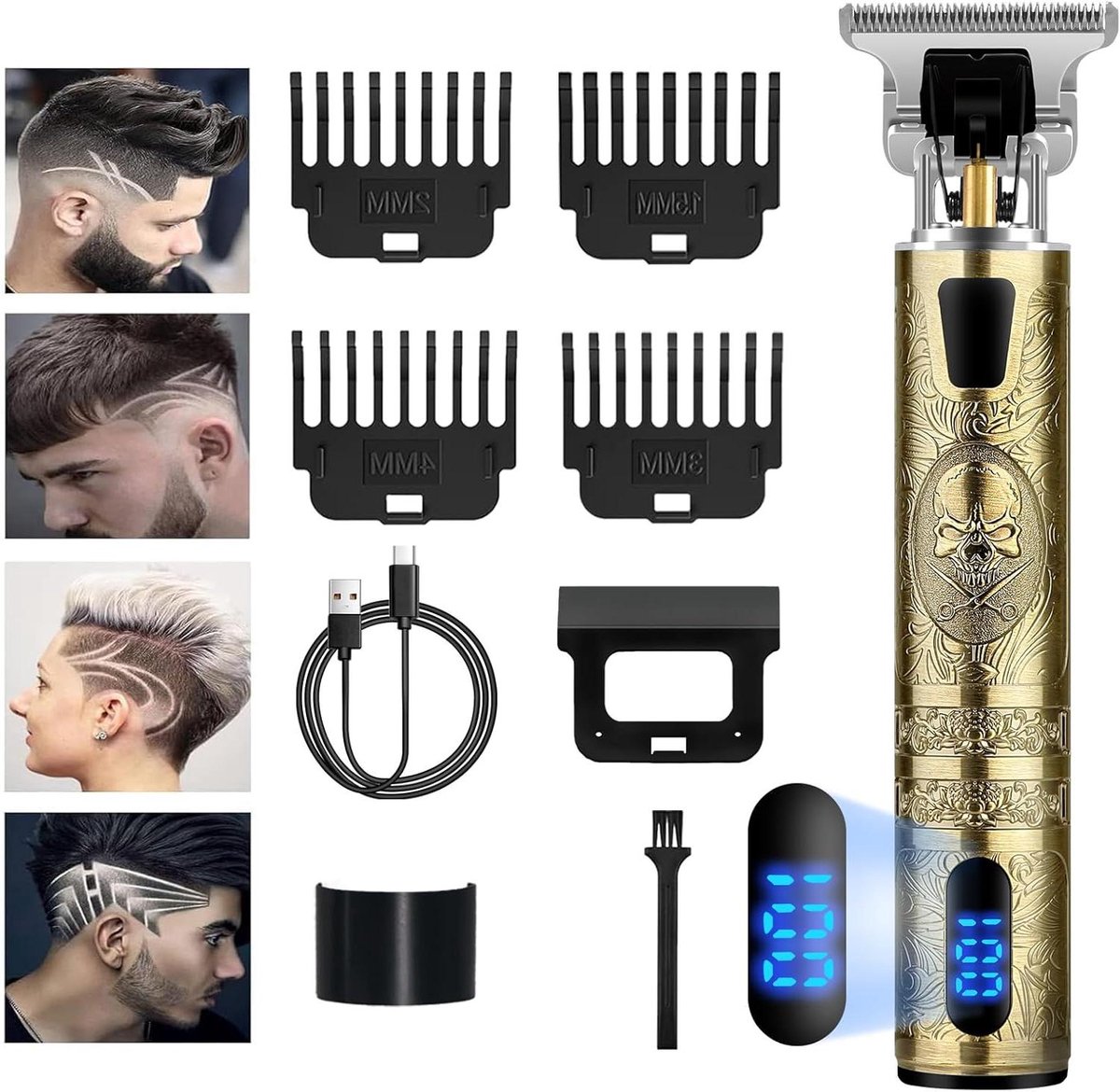 Professionele Tondeuse - Haarknipper Trimmer - Thuis Kapsel Maken - Scherpe Mesjes - 187 cm - Zwart