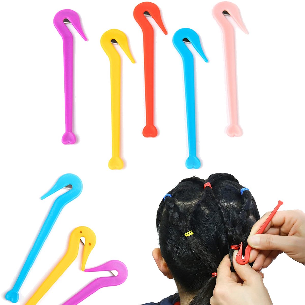 5 x haarelastiekverwijderaar, elastische haarsnijder, snijder voor elastiekjes, gratis paardenstaartverwijderaar, paardenstaartelastische haarbandsnijder, verwijderingsgereedschap voor paardenstaarten