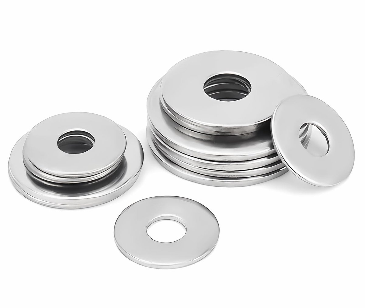 100 stuks M6x18 Platte Sluitringen Roestvrij Staal A2 V2A 304 Carrosserieringen, Roestvrije Platte Washers Metalen Rringen voor Schroeven, Moeren en Schroefdraadstangen