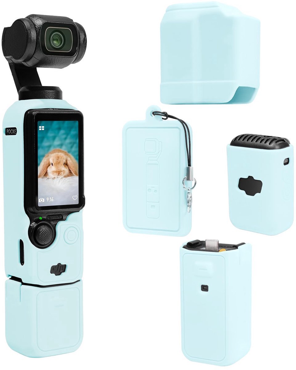 Casalora Beschermhoes voor DJI Osmo Pocket 3 -Silicone - Cover - Action Cam Accessoires -Blauw