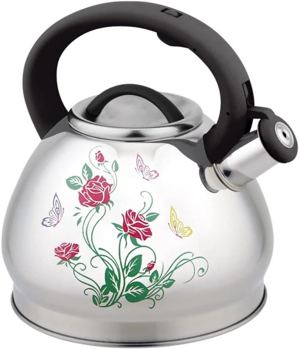 Waterkoker Inductie - Fluitketel RVS - Water Koken - Energie Verzameling - 3L Inhoud - Zilver