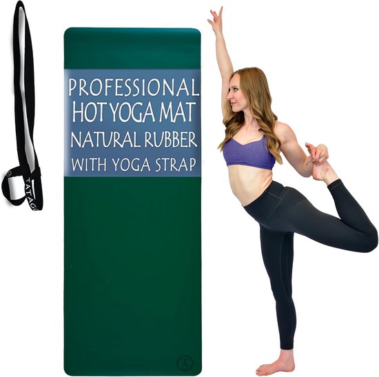 Yogamat Antislip - Trainingsmat Oefenmat - Thuis Sporten - Natuurlijk Rubber Polyurethaan - 183 x 66 cm - Groen van Yogamat — afbeelding 5