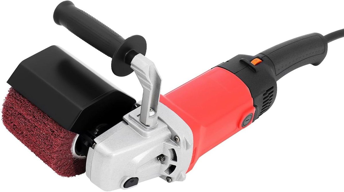 Elektrische Borstelmachine - Metaalbewerking Machine - Oppervlakken Behandelen - 6-Traps Toerentalregeling - 1580 W - Rood/Zwart