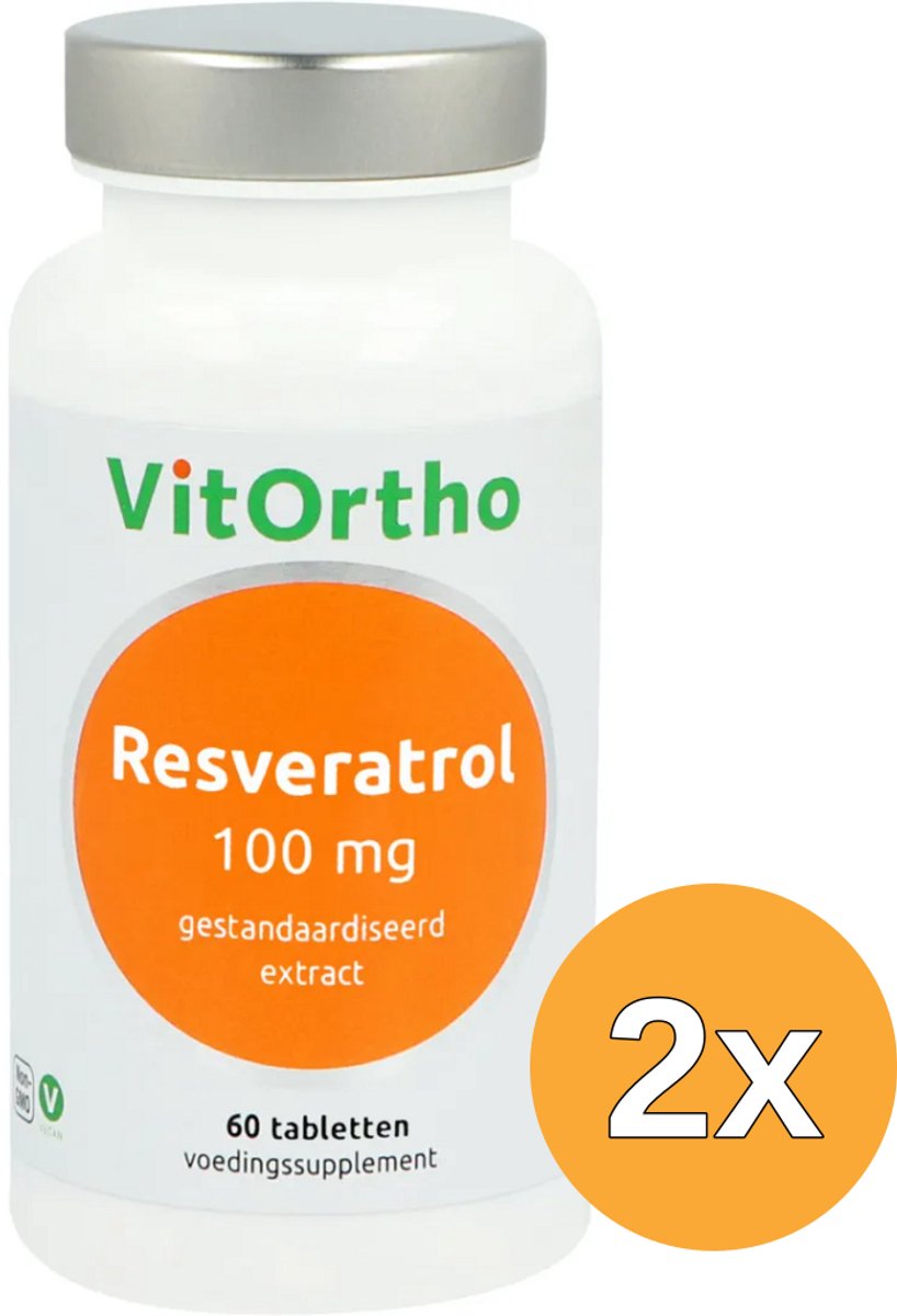 2x VitOrtho Resveratrol 100 mg (60 tabletten)