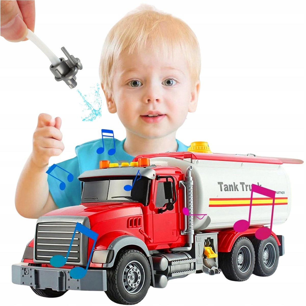 Water Tankwagen Vrachtwagen met Licht & Geluid - 38cm