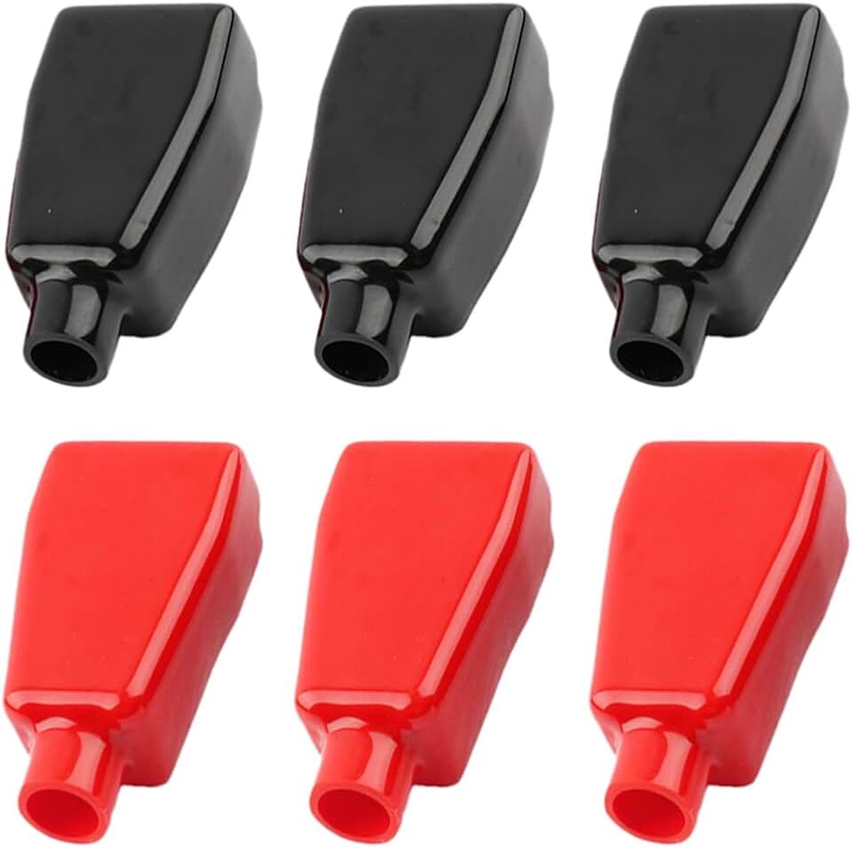 6 stuks accuklemmen voor auto, accuklemmen, positieve negatieve accuklemmen, isolatorafdekkingen voor motorfiets, auto, vrachtwagen, boot, caravan