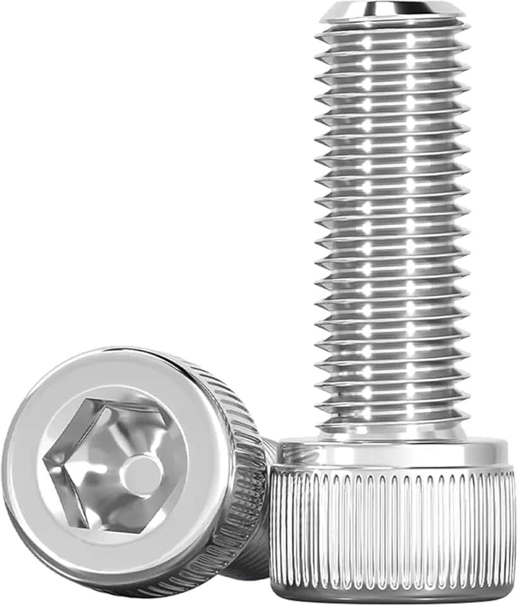 M8 X 20 mm 10 stuks cilinderbouten met binnenzeskant DIN 912 (ISO 4762) cilinderkopschroeven machineschroeven roestvrij staal A2 V2A, volledige schroefdraad