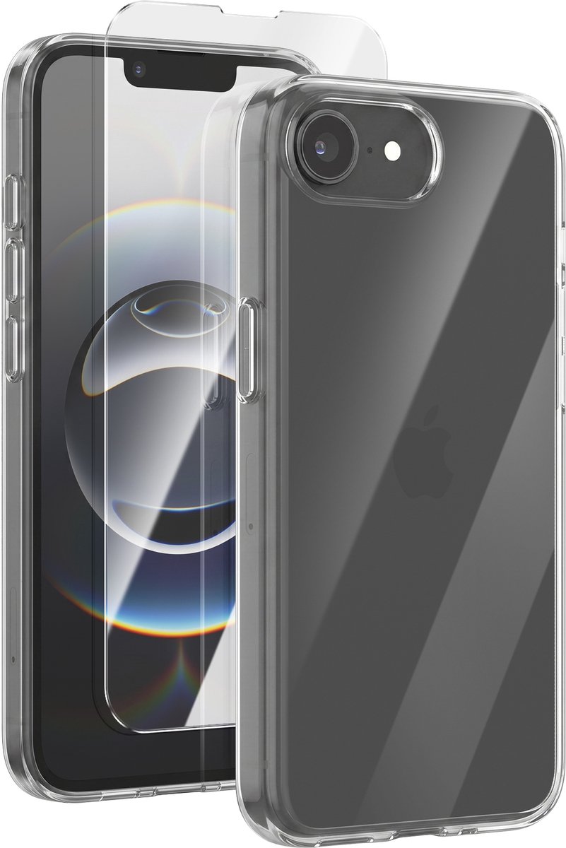 Mayaxess, Beschermset Geschikt voor Apple iPhone 16e met Hoesje en Gehard Glas, Transparant