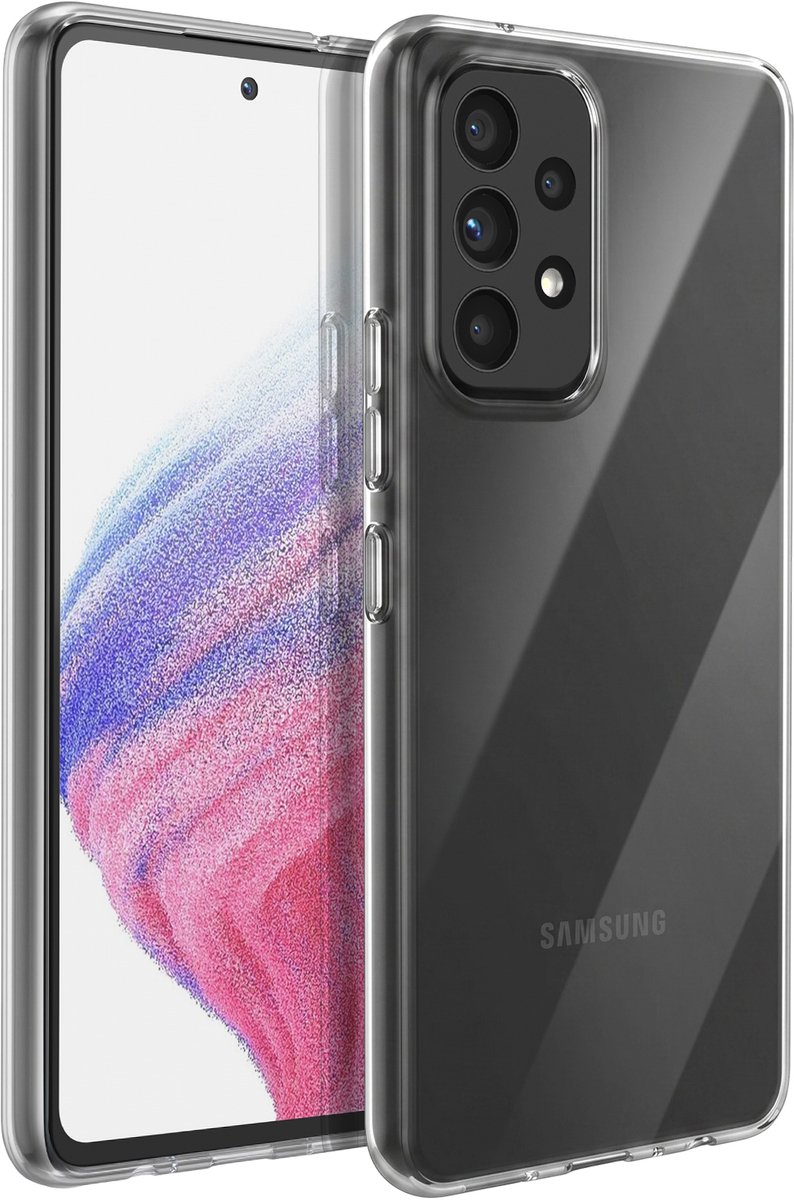 Mayaxess, Hoesje Geschikt voor Samsung Galaxy A53 5G van Siliconen Gel met Verhoogde Randen, Transparant
