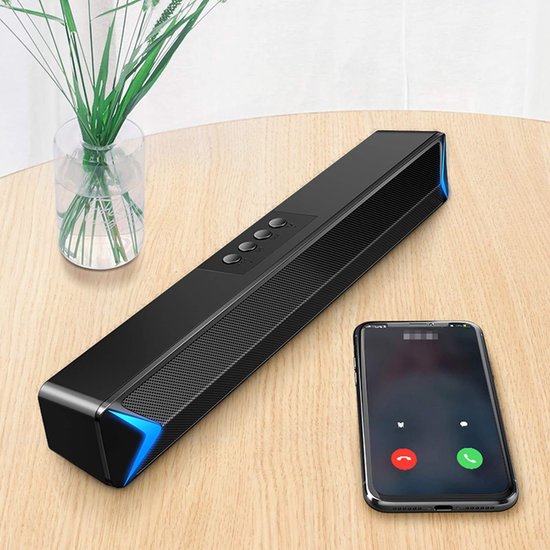 Soundbar Luidspreker - Draadloos Geluid - Film Geluid Verbeteren - Ingebouwde Subwoofer - 2.0 Kanaals - Zwart — afbeelding 3