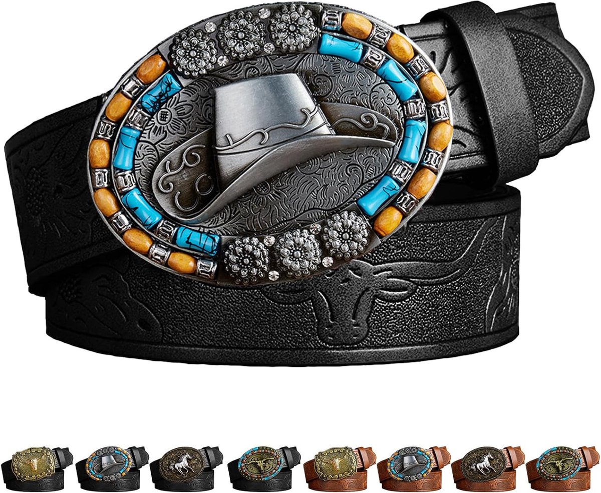 Western-leren gespriem, cowboyriem voor heren, riem met gesp, western, cowboy-accessoires voor mannengeschenken, Halloween, carnaval