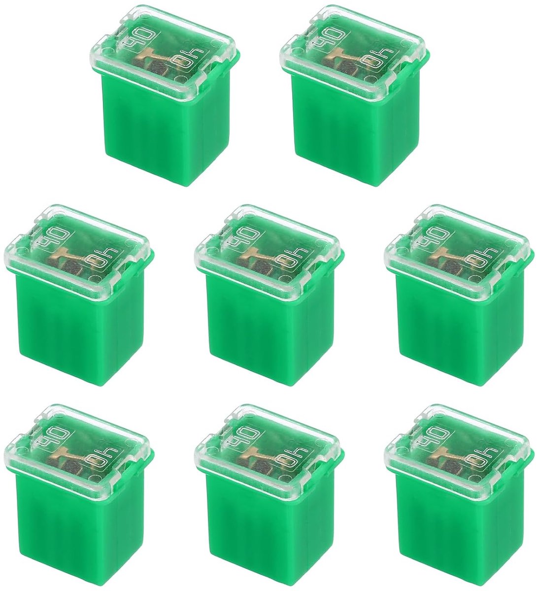 8 stuks zekeringpatronen, 48 V DC 40 A, platte terminal, autozekering, voor auto, vrachtwagen, camper, boten