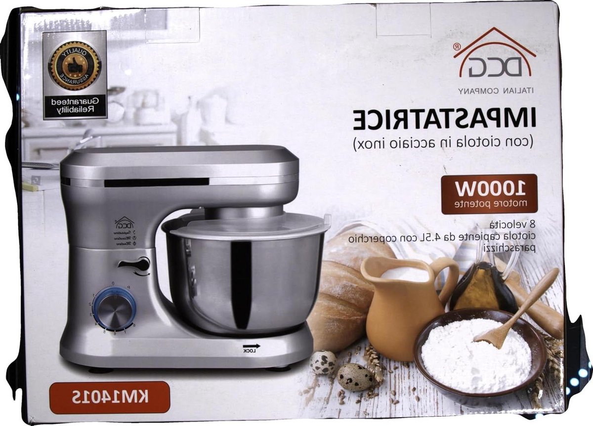 Keukenmachine - Mixer Kom - Bakken En Koken - 6 Snelheden - 4 Liter - Zilver