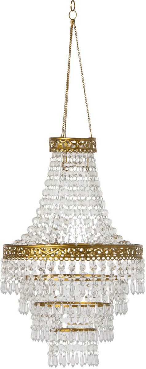 J-Line Kandelaarlampenkap - acryl - transparant/goud - small