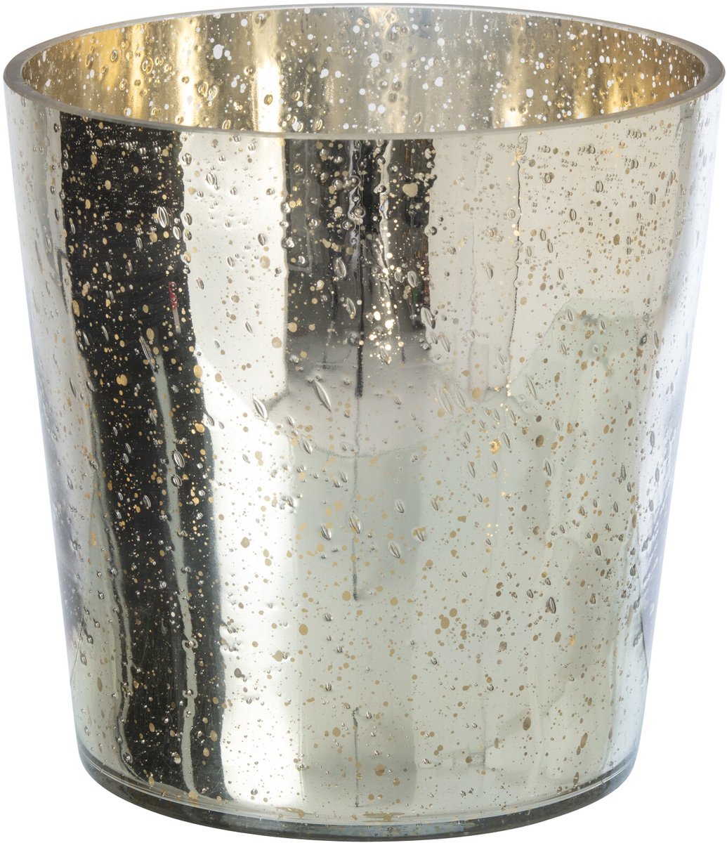 J-Line Kandelaar - glas - zilver/goud - medium