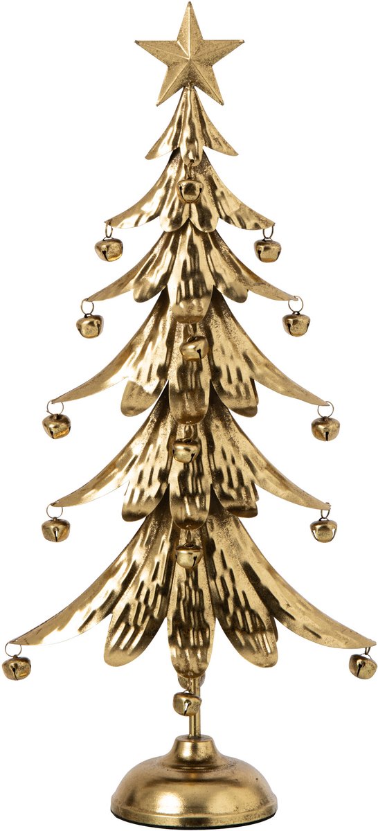 J-Line Kerstboom - ijzer - goud - small