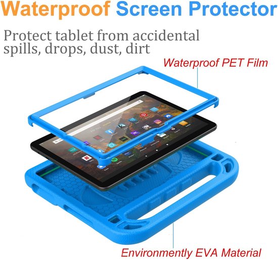 Kinder Tablethoes - Kindvriendelijke Beschermhoes - Tablet Beschermen - Schokabsorberend EVA Materiaal - 10.1 Inch - Blauw — afbeelding 5