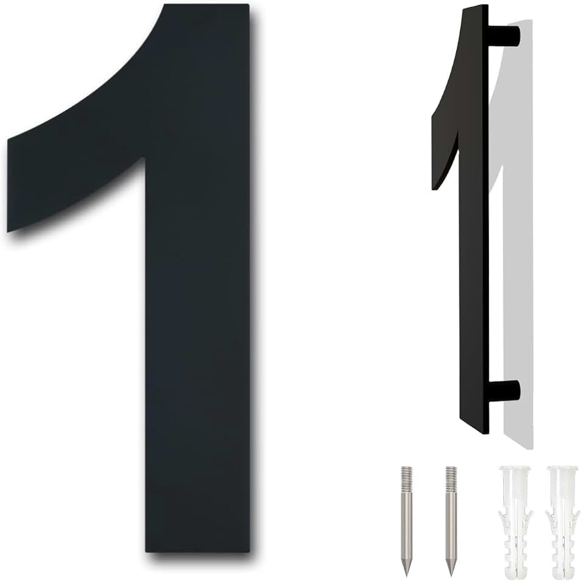 Casa exterior acero inoxidable, altura 178mm, chapado en Black (Número 1 Uno)