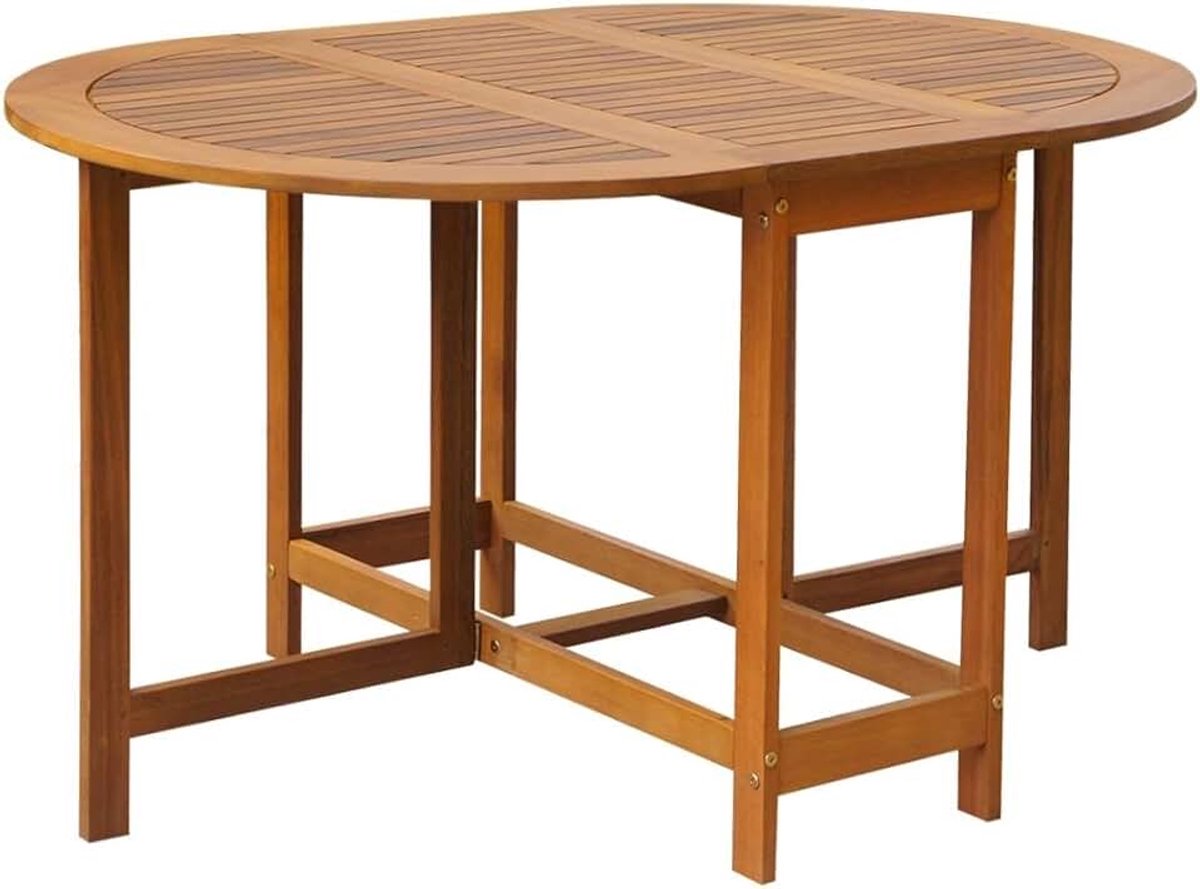Tuintafel, houten tafel, klaptafel, terrastafel, balkontafel, tuinmeubelen, eettafel, acacia, massief hout, 130 x 90 x 72 cm