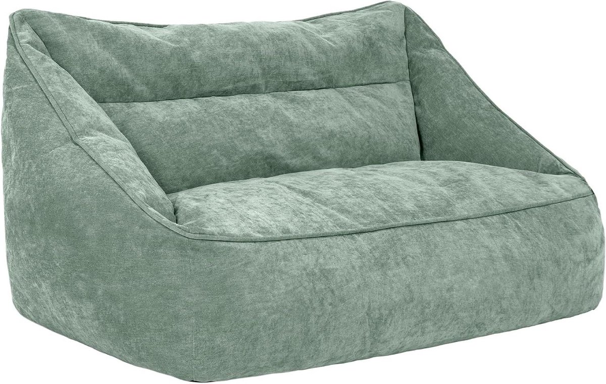 Zitzak Sofa - Zitbank - Ontspannen Thuis - Luxe Chenille Stof - 93 x 160 x 70 cm - Saliegroen