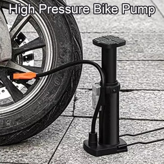 Hogedruk Fietspomp - Mini Fietspomp - Banden Oppompen - Draagbaar Ontwerp - 140 PSI - Zilver — afbeelding 3