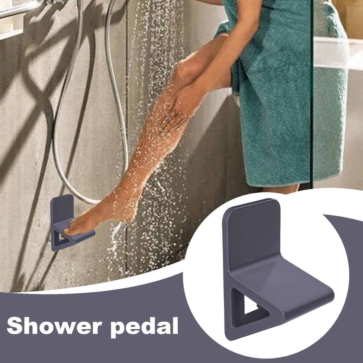 Douche Voetensteun - Scheenbeen Steun - Benen Scheren - Stabiel Driehoek Design - 16x9x9.7cm - Veelkleurig