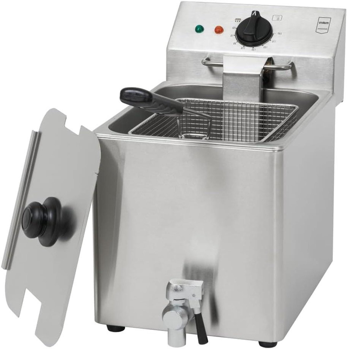 Professionele Friteuse - Grote Frituurpan - Snel Frituren - Met Aftapkraan - 8 Liter - Zilver