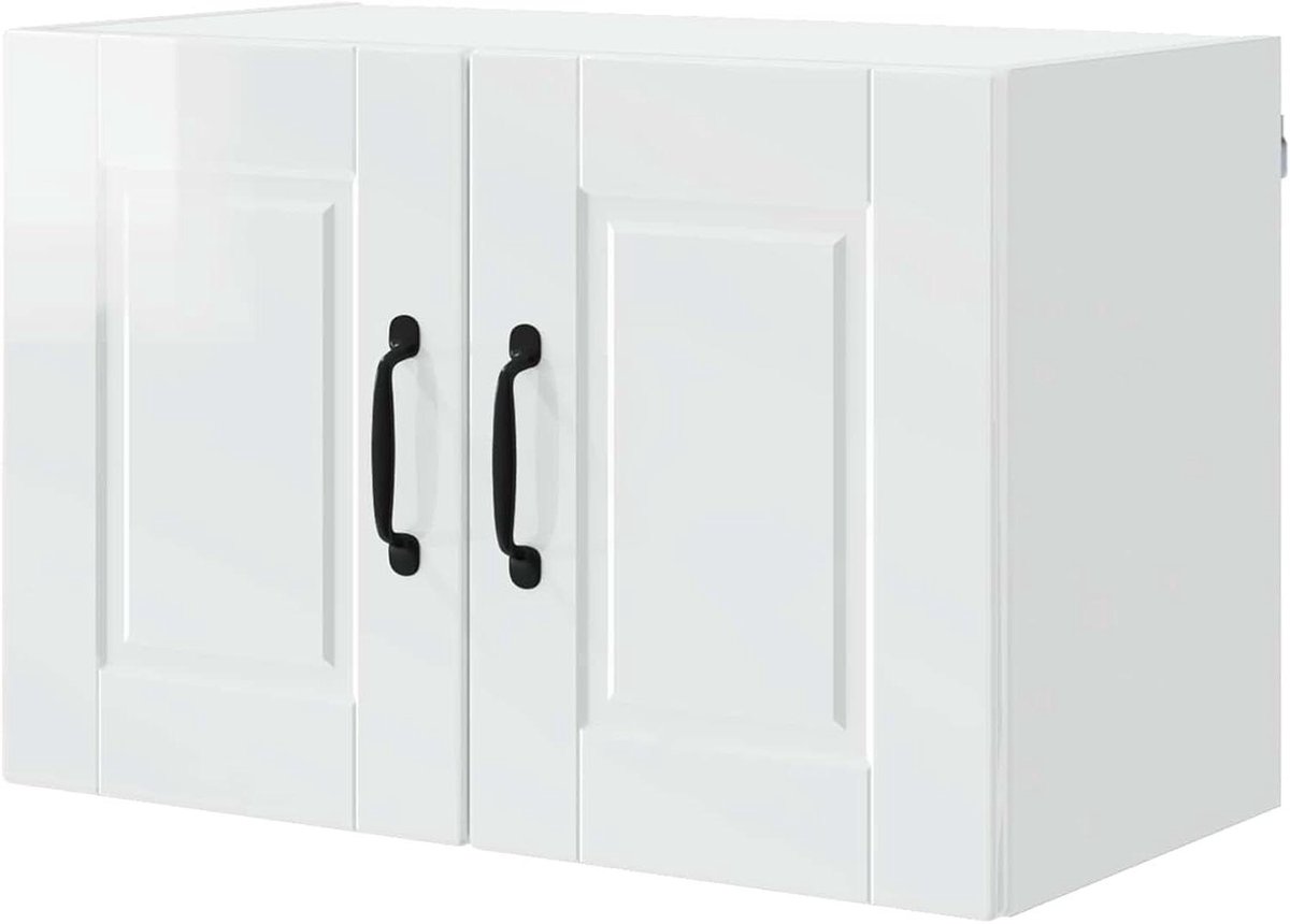 Keukenkast Hoogglans - Wandkast Bovenkast - Keuken Opbergen - Hoogglans Afwerking - 60 x 31 x 40 cm - Wit