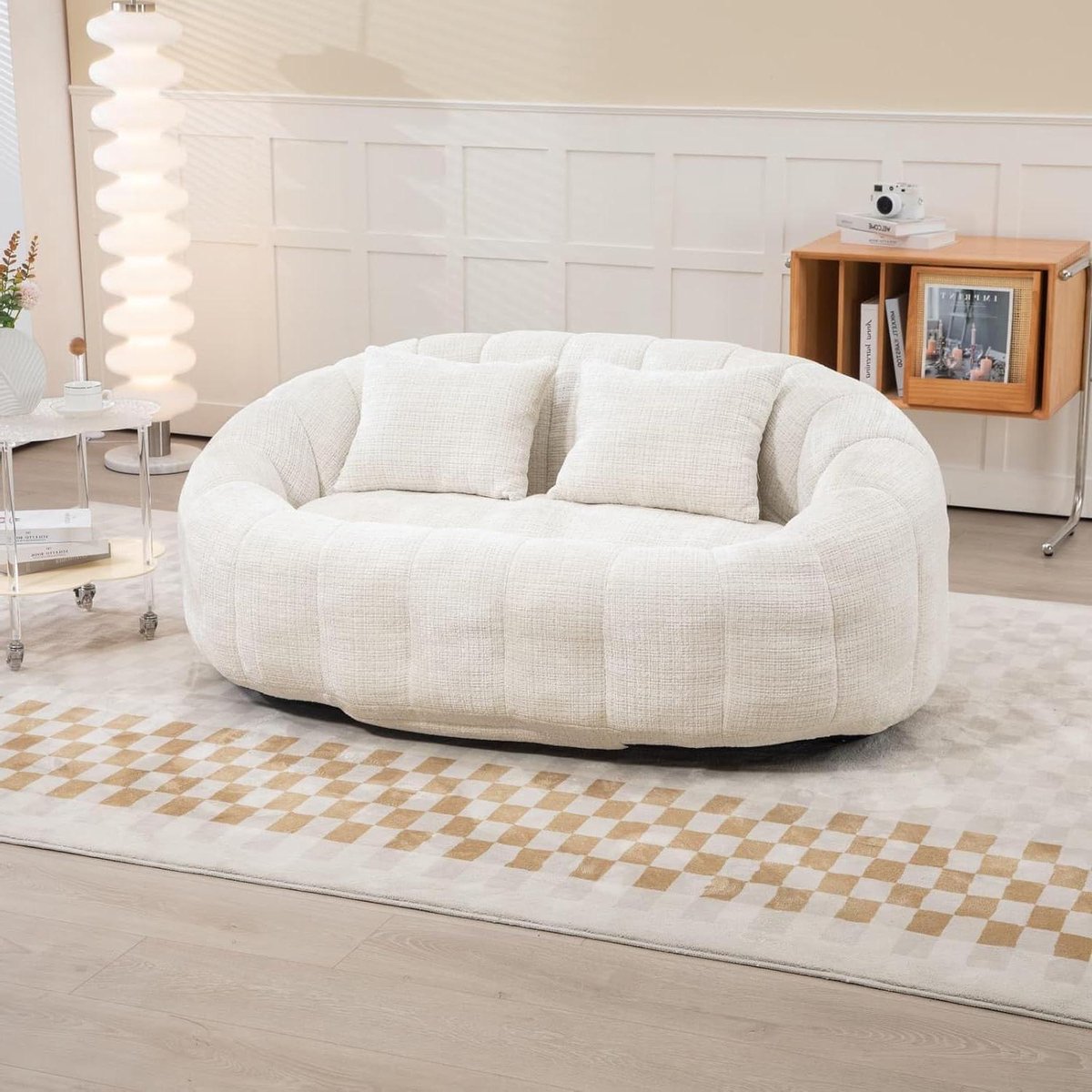 Zitzak Stoel - Fauteuil Zitzak - Ontspannen Zitten - Memory Foam Vulling - 150x95x63cm - Beige