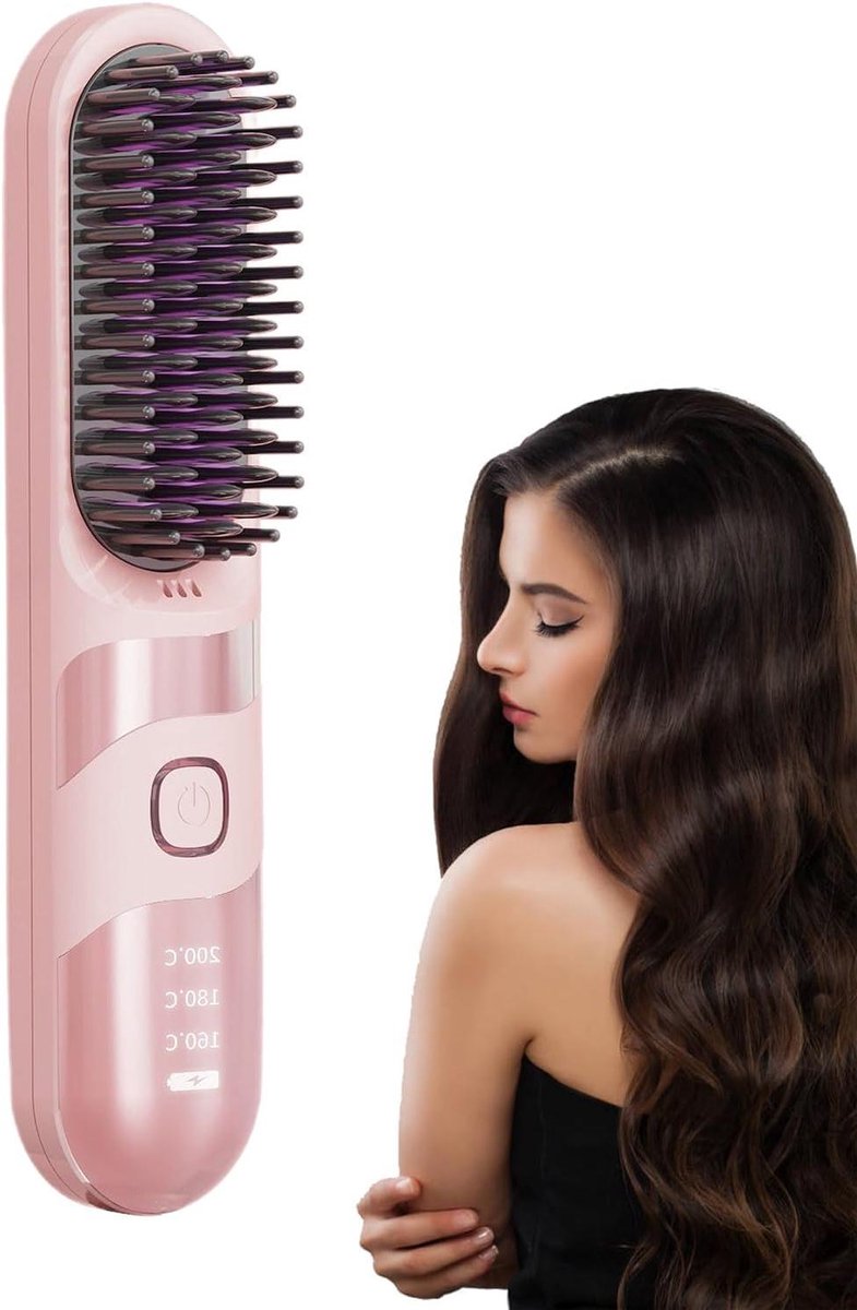 Haarstyling Tool - Krulborstel Stijltang - Veelzijdige Styling - Draadloos Ionisch Ontwerp - 235 cm - Zwart