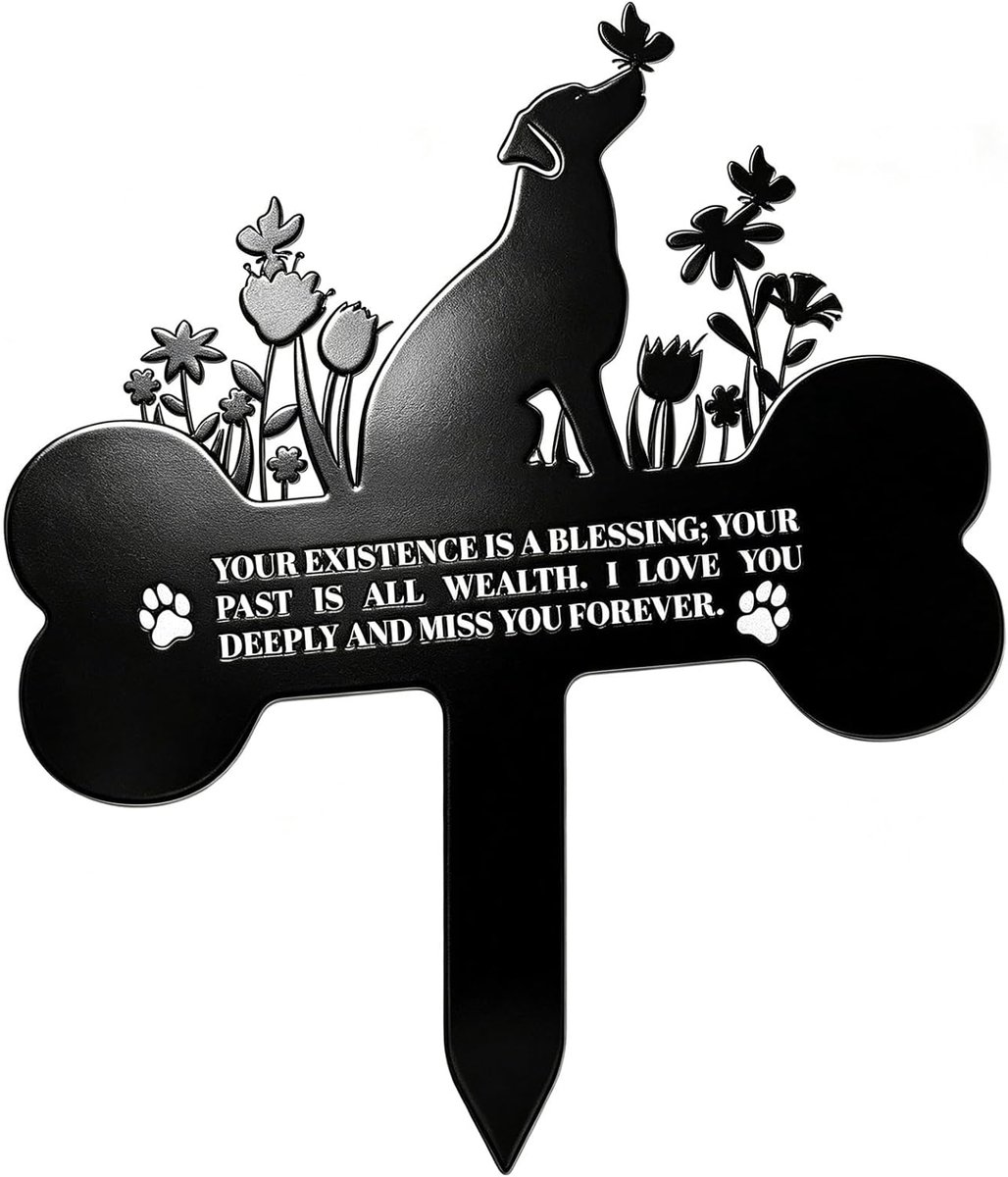 Grafplaat met gravure kat en hond gedenksteen outdoor grafdecoratie weerbestendig herdenkingsplaat buiten leisteen plaat decoratie voor dieren graf rouwcadeau voor herinnering (hond)
