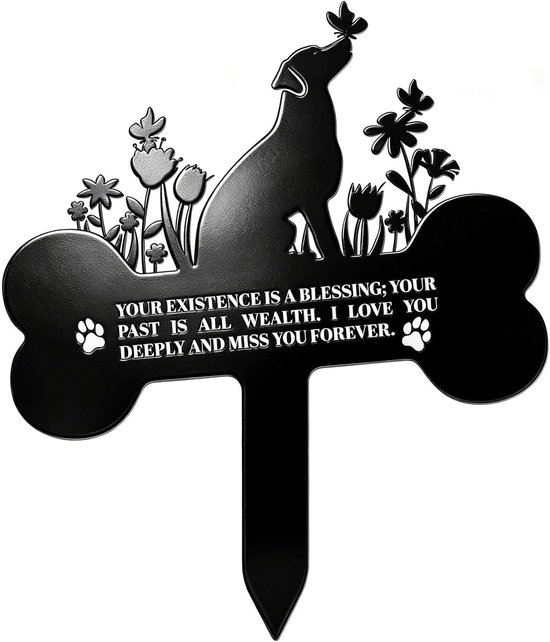 Grafplaat met gravure kat en hond gedenksteen outdoor grafdecoratie weerbestendig herdenkingsplaat buiten leisteen plaat decoratie voor dieren graf rouwcadeau voor herinnering (hond)