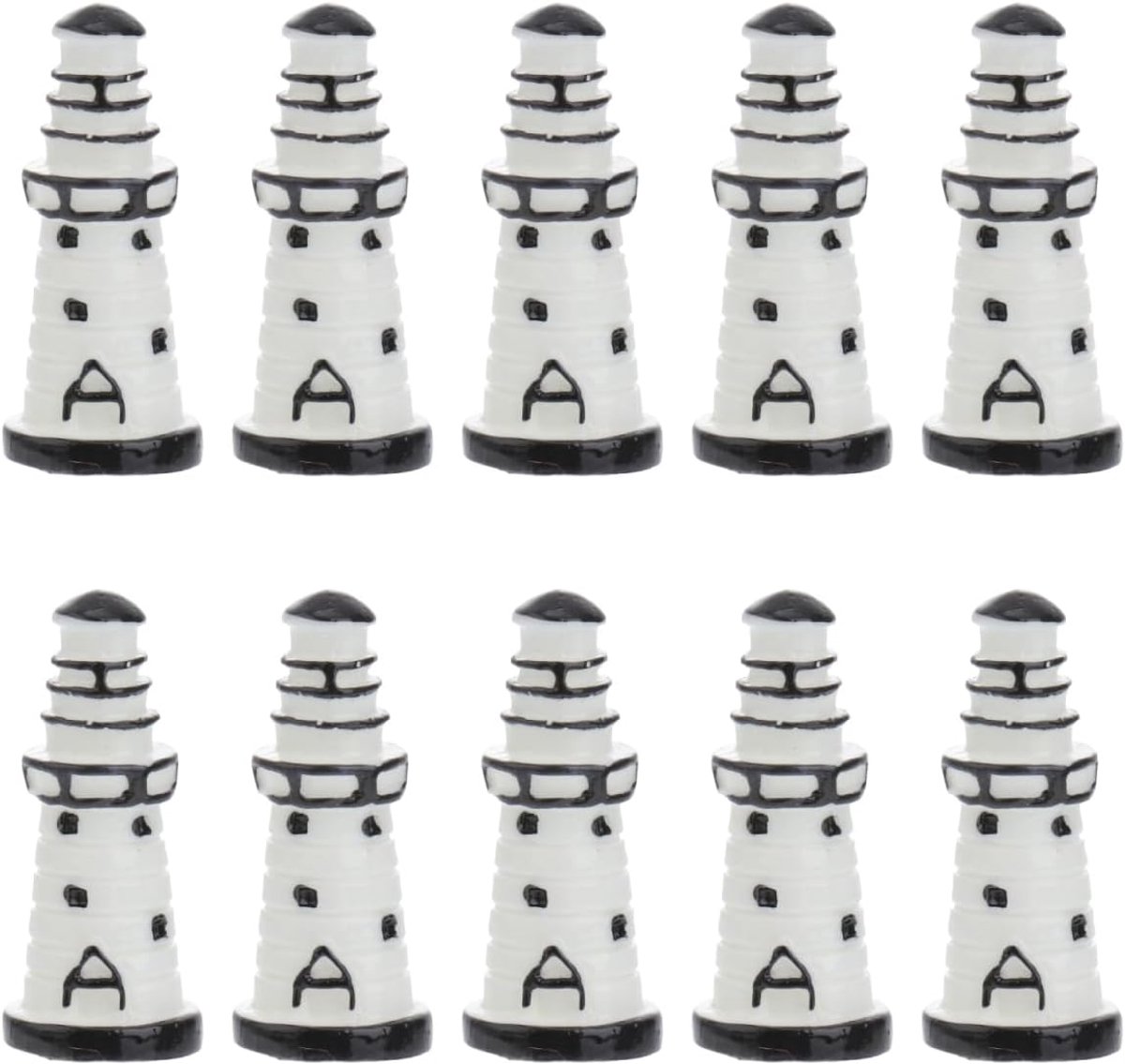10 stuks miniatuur vuurtoren decor van hars microlandschap sieraden witte tuindecoratie zelfgemaakt landschap ecologische tafelversiering