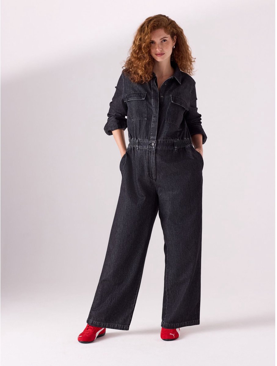 Next - Dames - Denim zwangerschapsboilersuit - Zwart